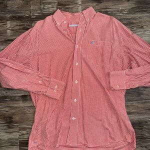 Southern Tide Red Gingham Button Down Shirt